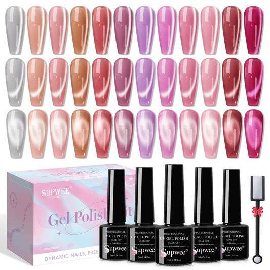 SUPWEE Cat Eye Moonlight set showing magnetic color shift and chic design