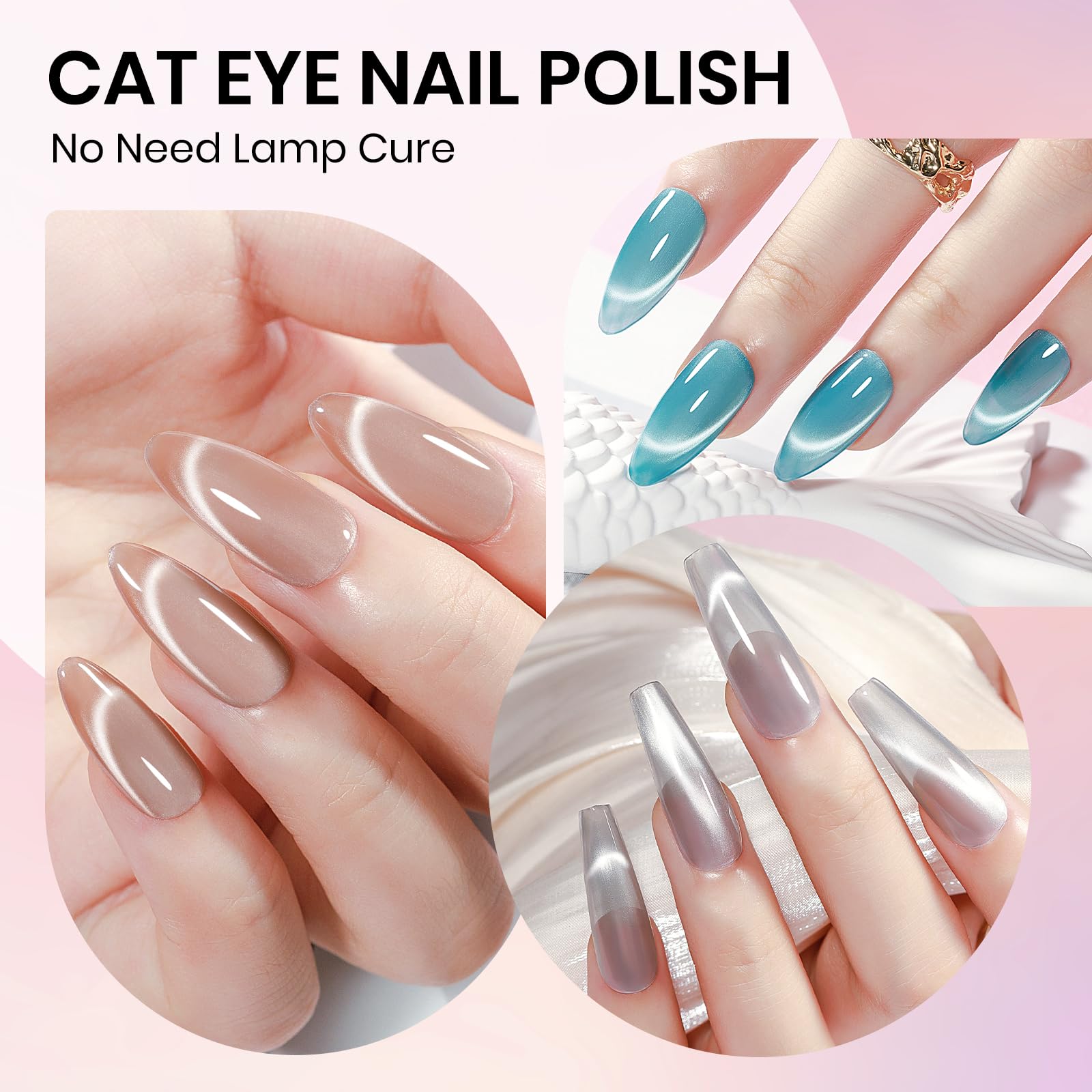 SUPWEE cat eye nail polish champagne bottle glossy long-lasting