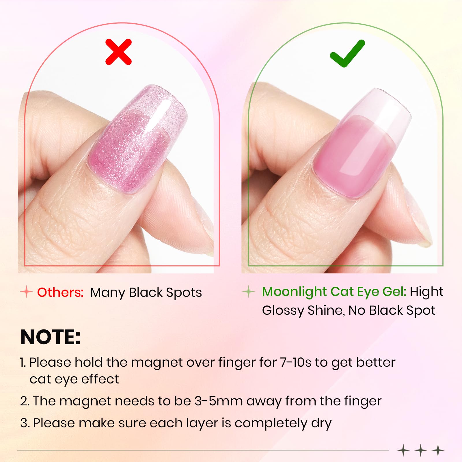 SUPWEE cat eye nails close-up highlighting smooth application and glow