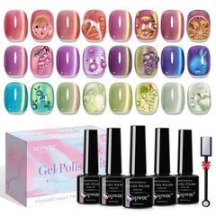 SUPWEE Cat Eye Polish purple-green-blue with magnetic shimmer for vibrant nails