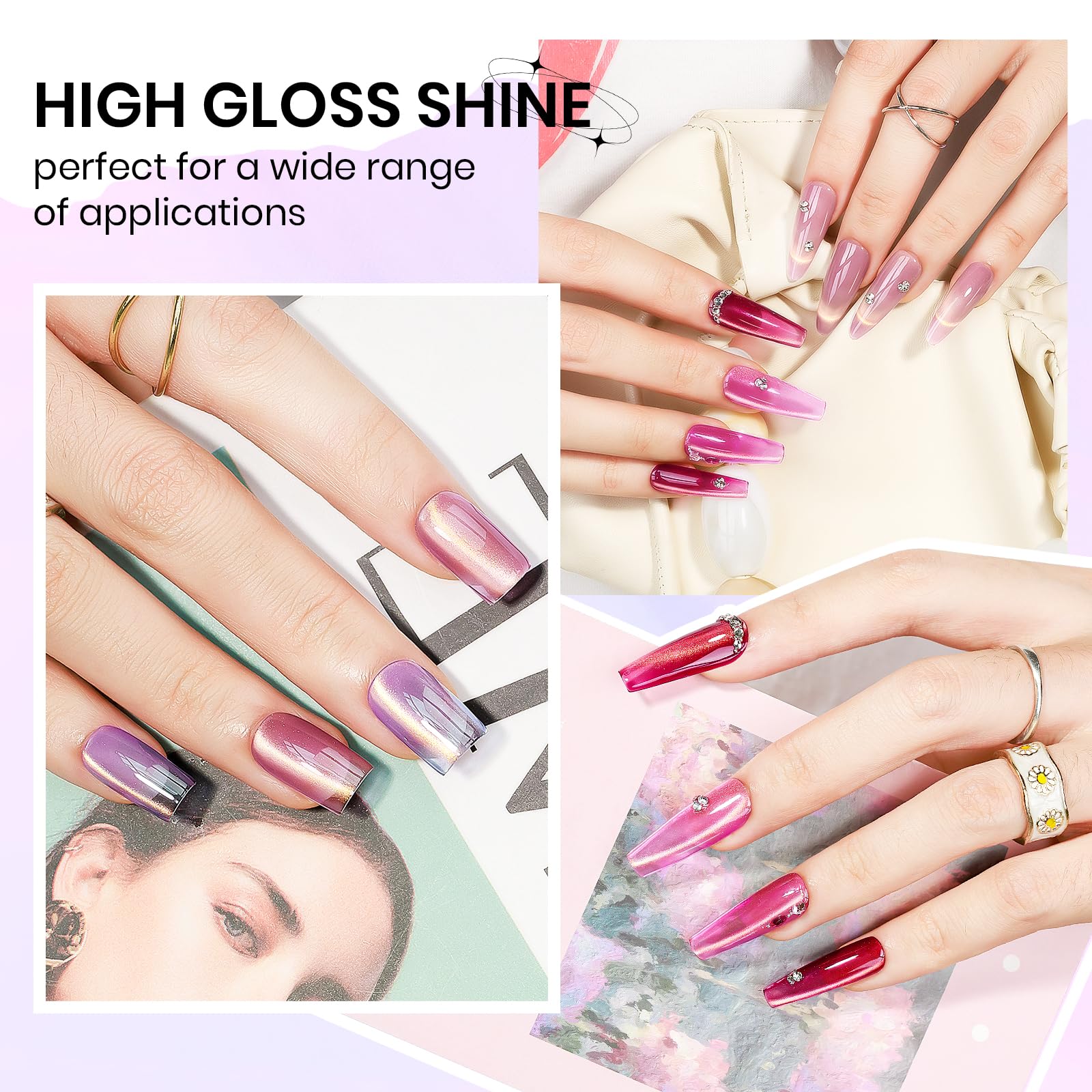 Supwee Cat Eye Purple gel polish delivers bold, eye-catching cat eye effects.