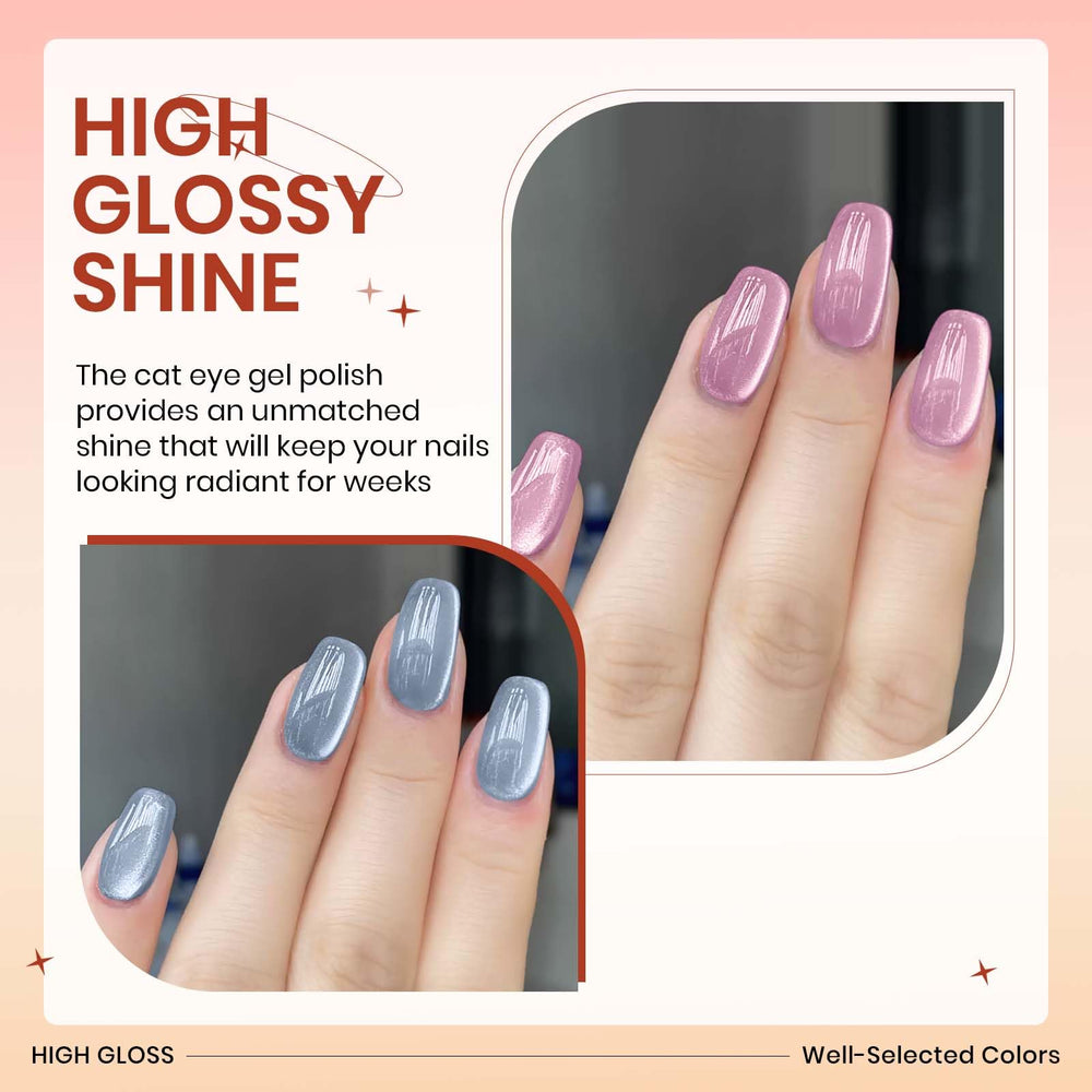 SUPWEE magnetic wand demonstrates shifting cat eye patterns for unique nails
