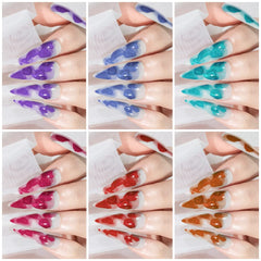 SUPWEE marble nail polish effect close-up showing color blends.