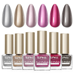 SUPWEE silver mirror finish nail polish for party looks
