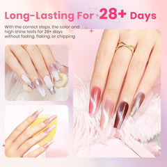 SUPWEE nails displaying shifting cat eye effect under light.