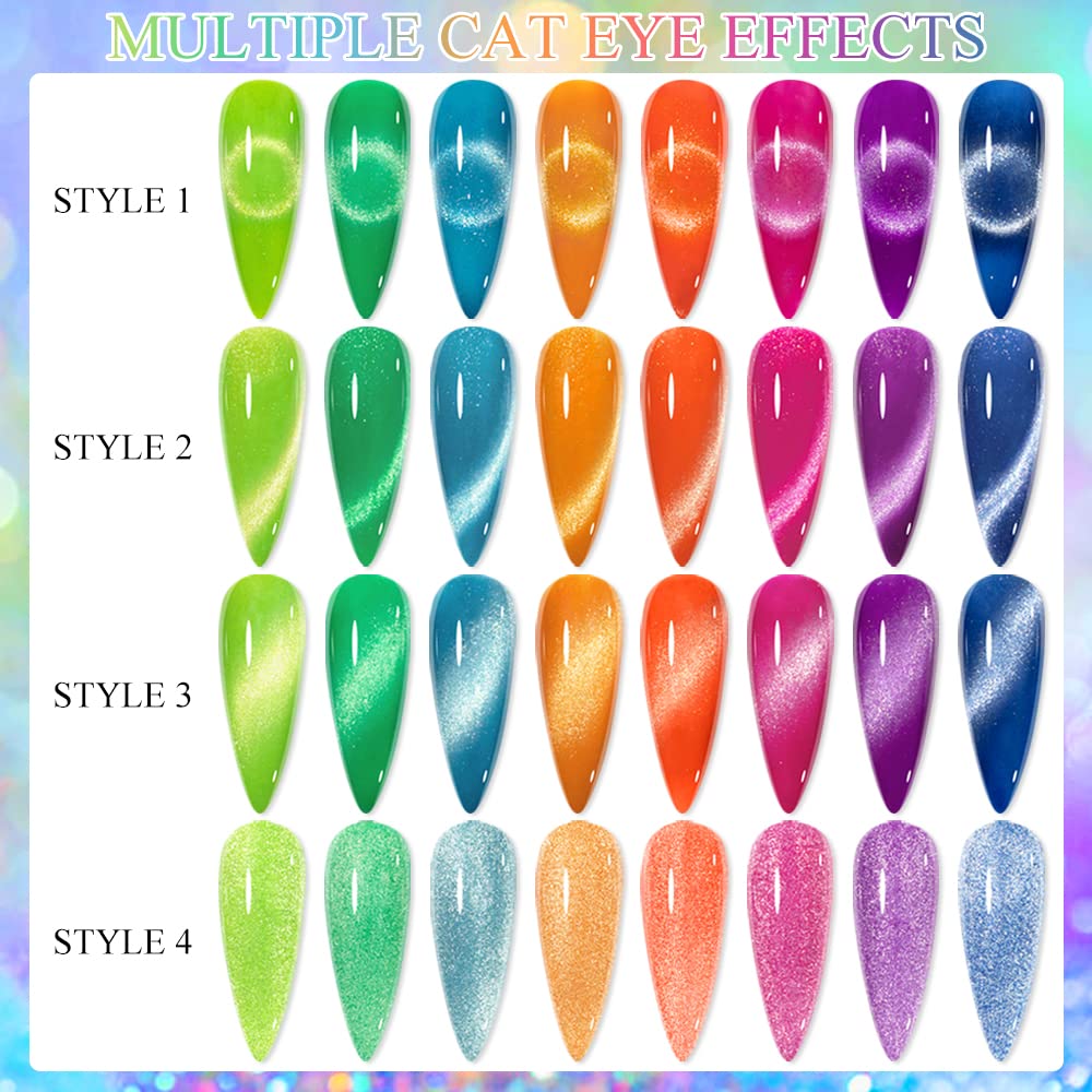 SUPWEE neon cat eye magnetic stick included for varied cat-eye effects.