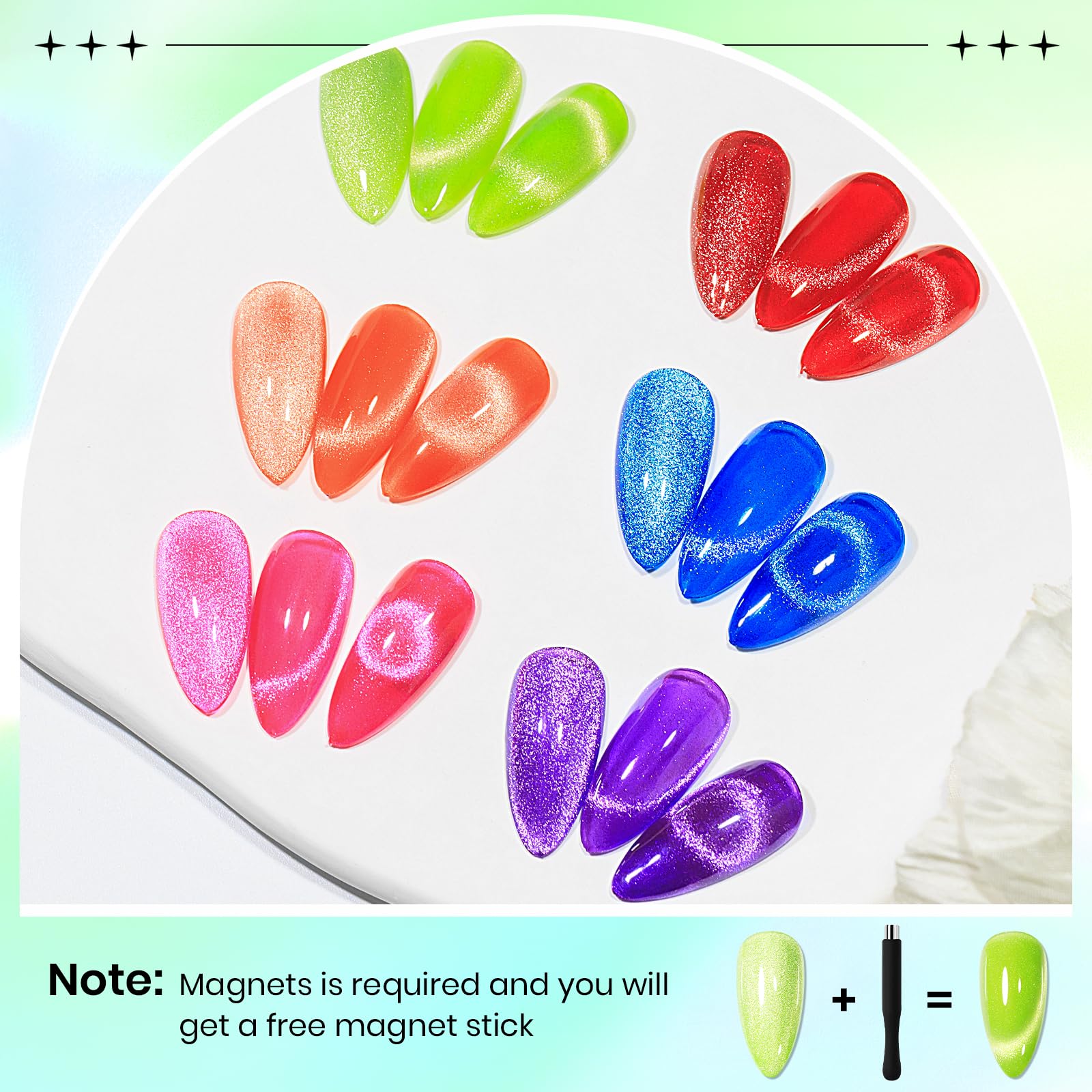 SUPWEE Neon Cat Eye Gel polish in orange for warm, vivid manicures with magnetic depth.