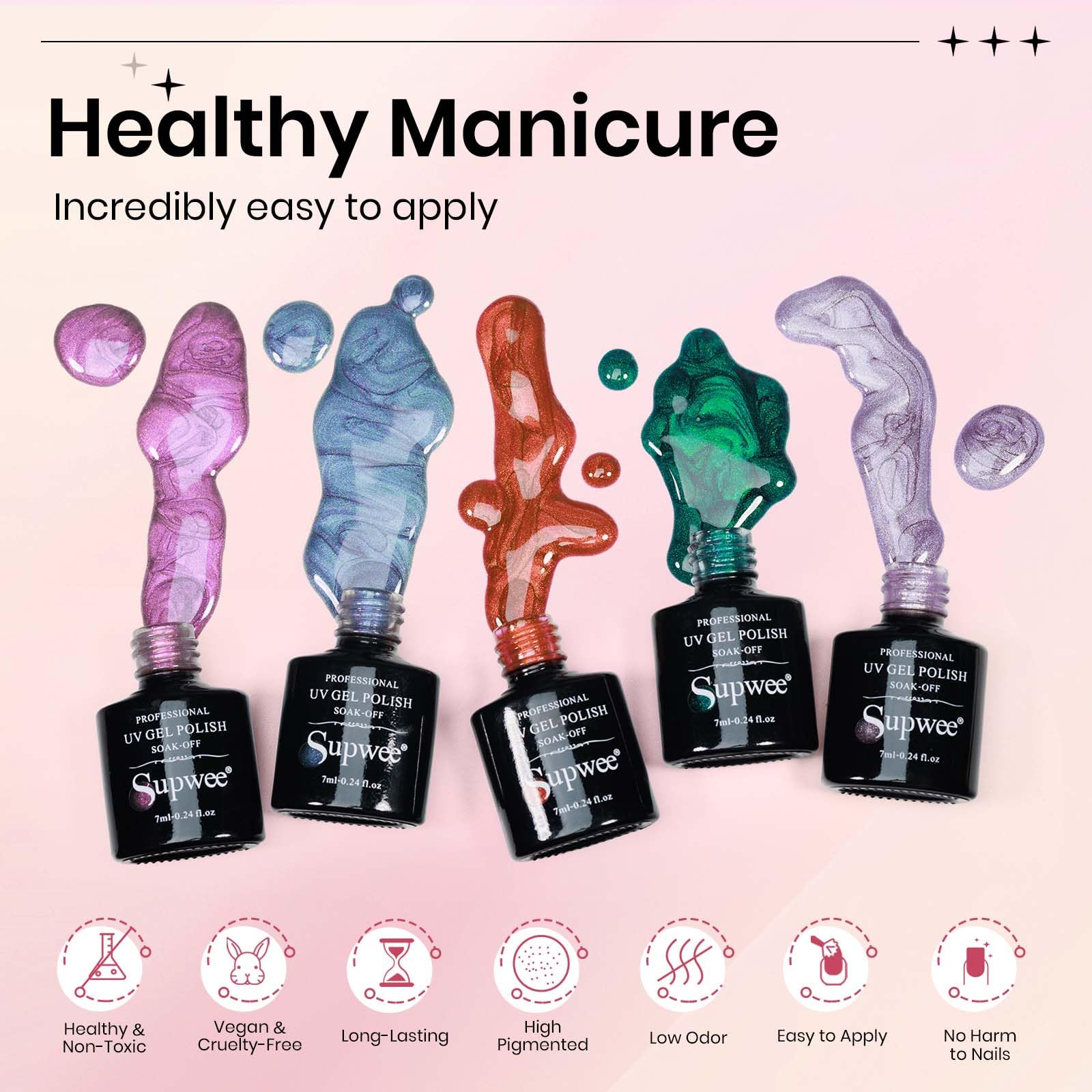SUPWEE neon cat eye gels offer bright, bold color options.