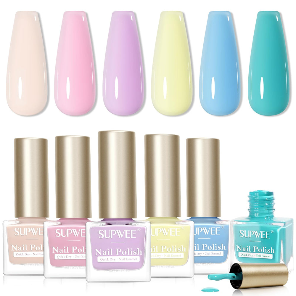 SUPWEE pastel nail polish pink swatch for a delicate, elegant everyday look.