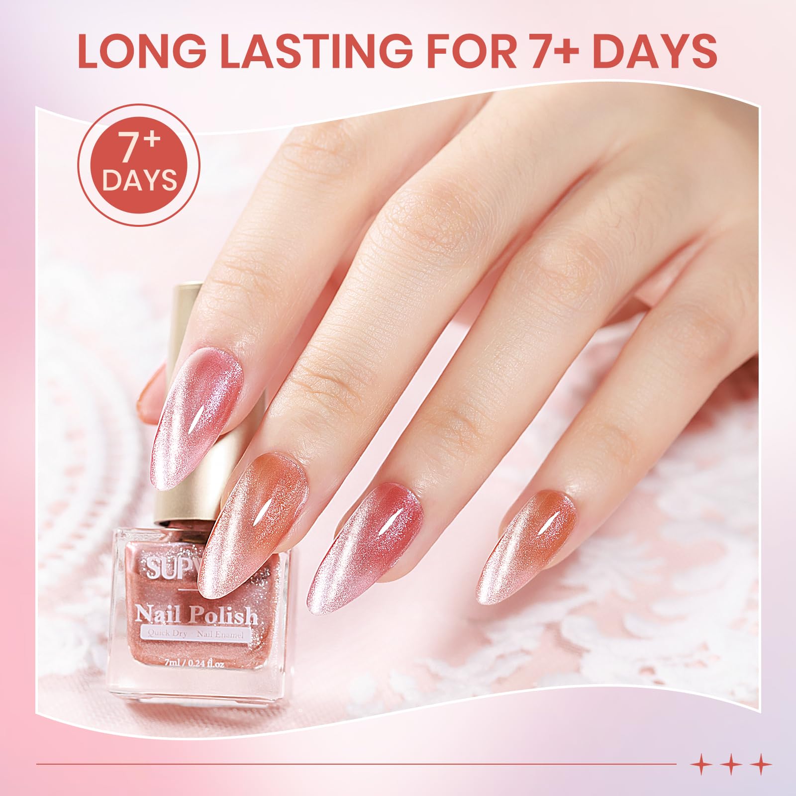 SUPWEE peach shade adds soft shimmer for everyday elegance.