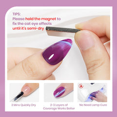 SUPWEE Purple cat eye polish shade offering bold, refined style.
