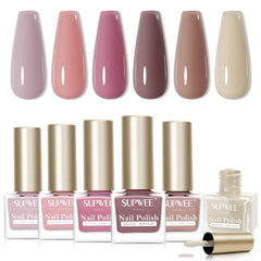 SUPWEE Quick-Dry Nail Polish Set packaging highlights the fall palette for ready-to-wear nails.