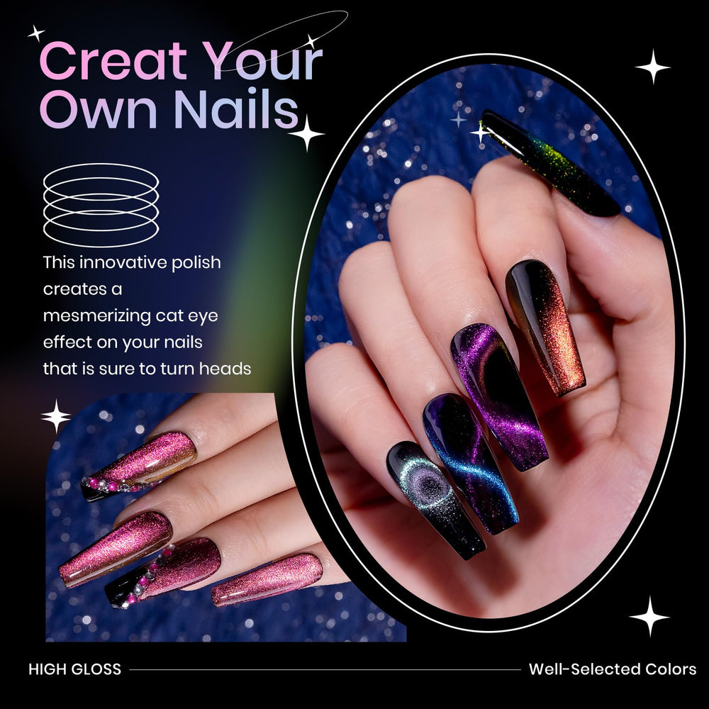 SUPWEE 9D cat eye gel set is ideal for nail salons and DIY at home.