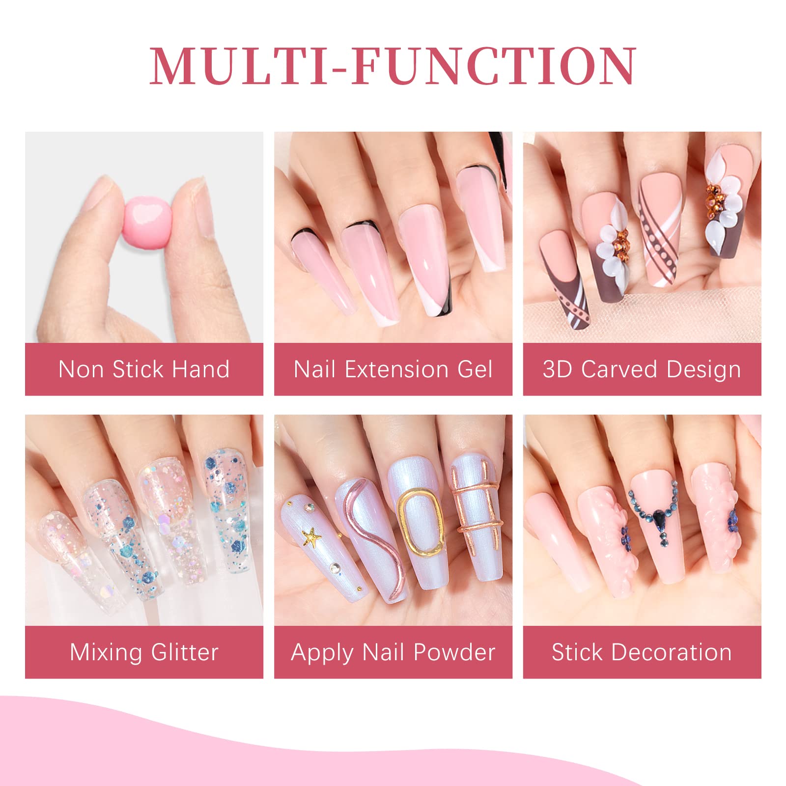 SUPWEE nail extend mold set supports quick pattern carving and shaping.