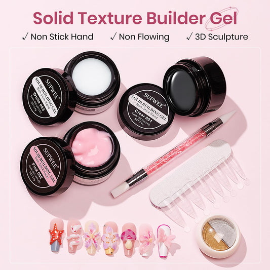SUPWEE White builder gel with clean look for elegant nails.