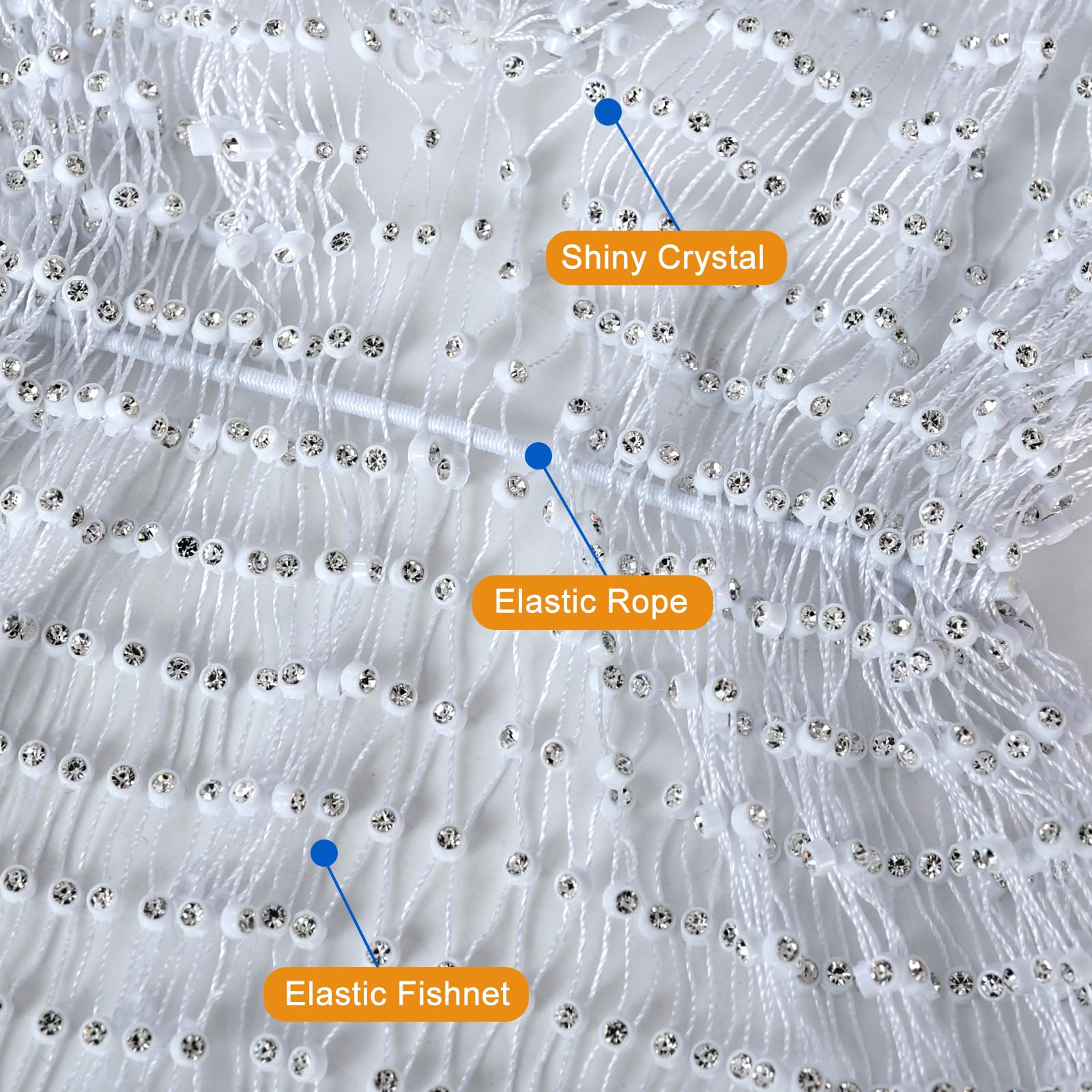 Surblue elastic fishnet headband offers comfortable, flexible fit for all-day wear.