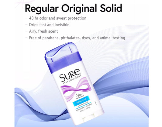 Sure Original Solid pack of 10 demonstrates value bundle and long-lasting freshness