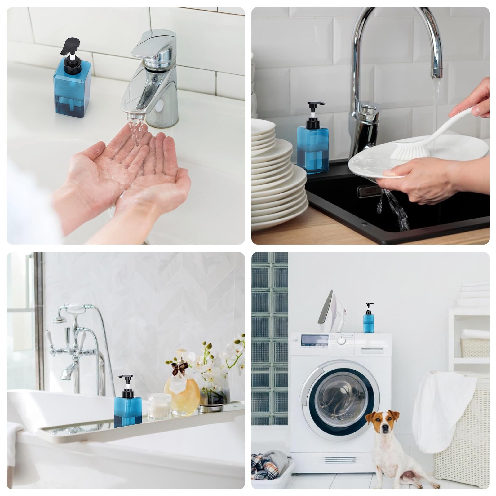 Suream refillable bottle suitable for shampoo, body wash, lotion, and more.