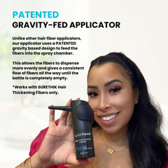 SURETHIK exclusive compatibility ensures snug fit with hair fiber bottles.