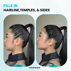 SURETHIK Hair Fibers before-after look showing fuller appearance.