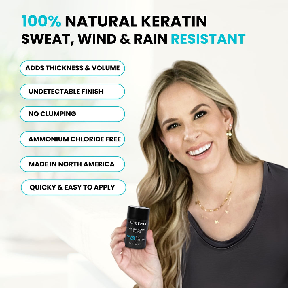 Surethik Light Blonde fibers styling soft texture for a thicker finish