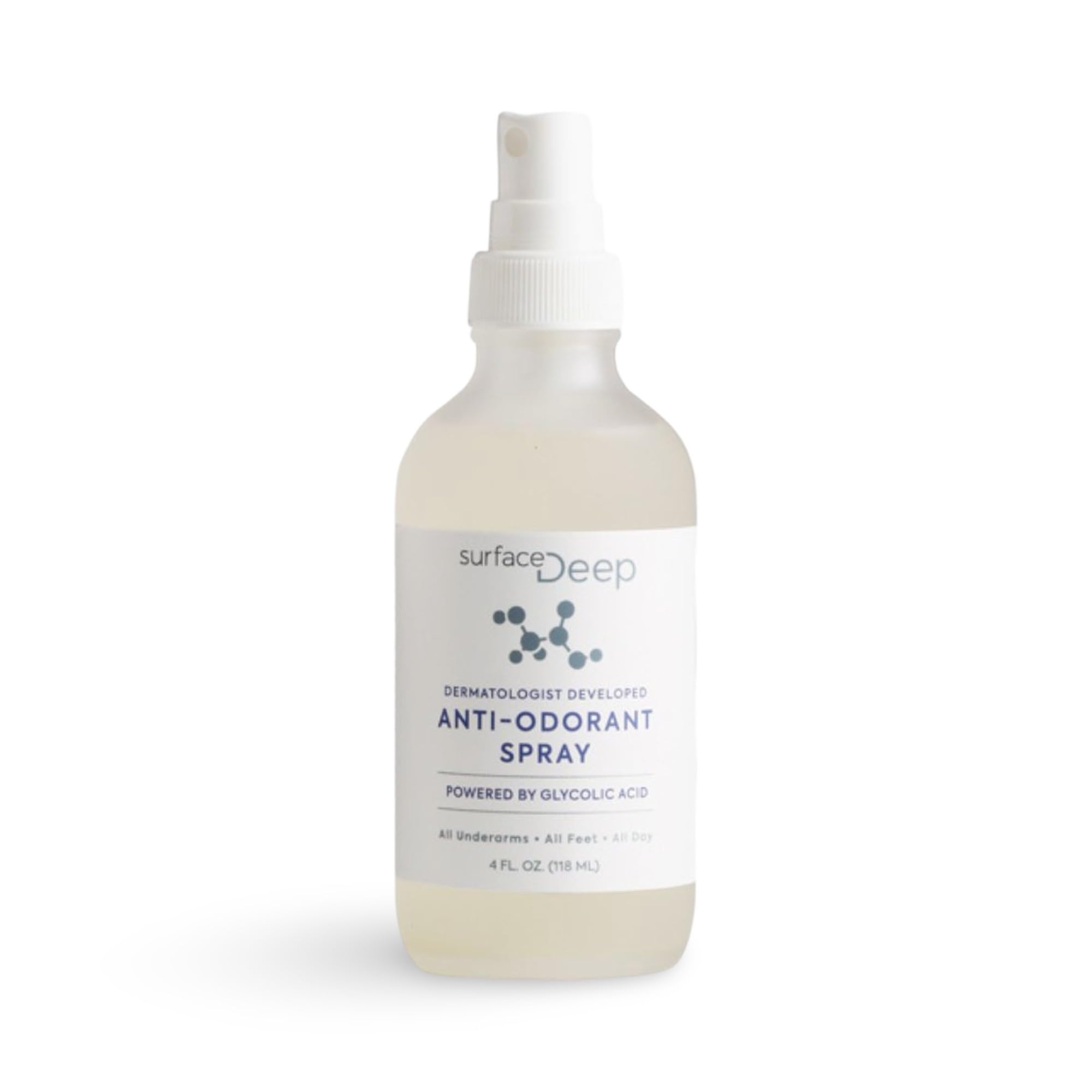 Surface Deep anti-odorant spray bottle for all-day odor control and skin-friendly use