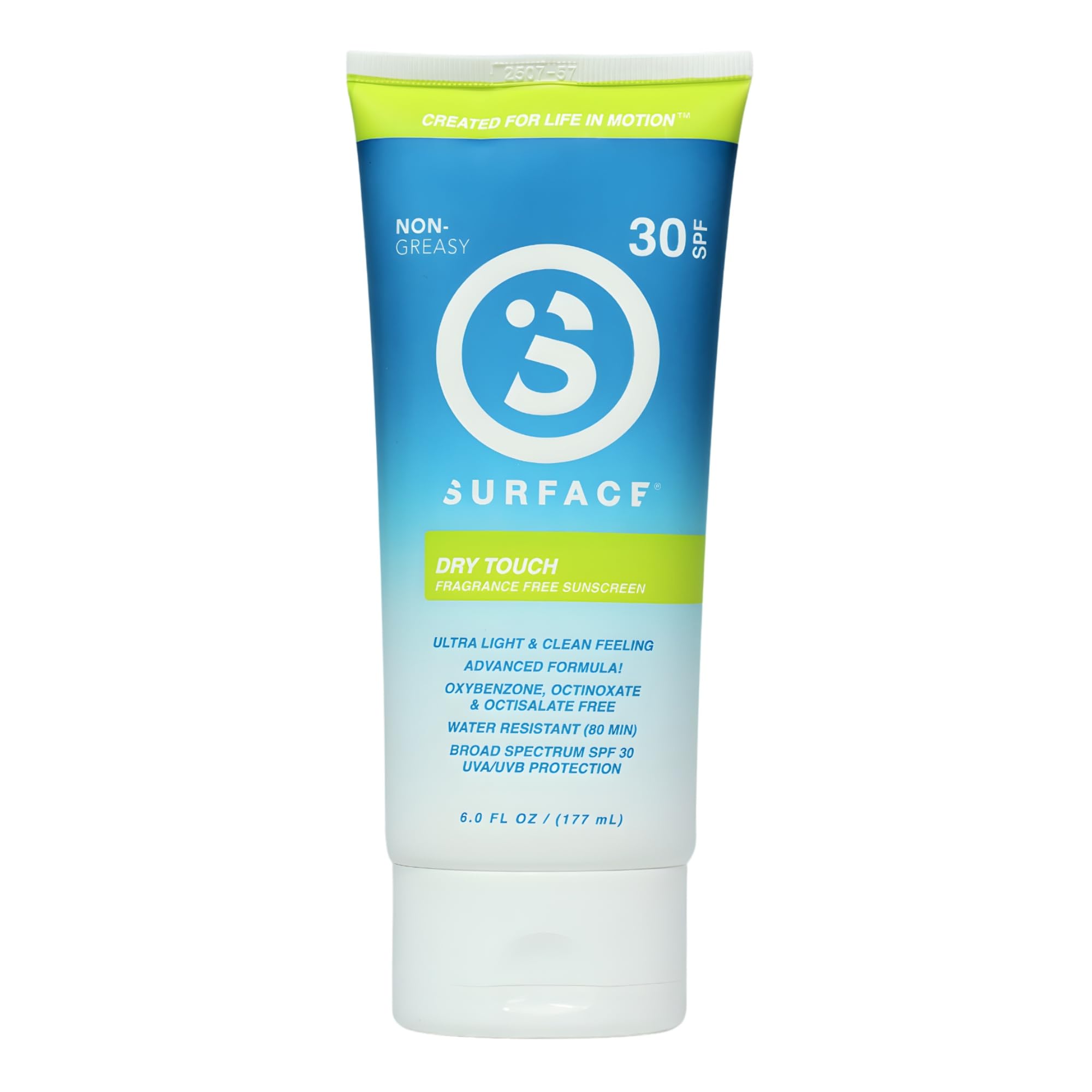 Surface Dry-Touch Lotion Sunscreen applied on face during outdoor activity
