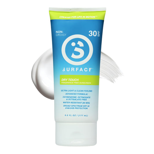 Surface Dry-Touch Lotion Sunscreen bottle front offering reef-safe SPF 30 protection
