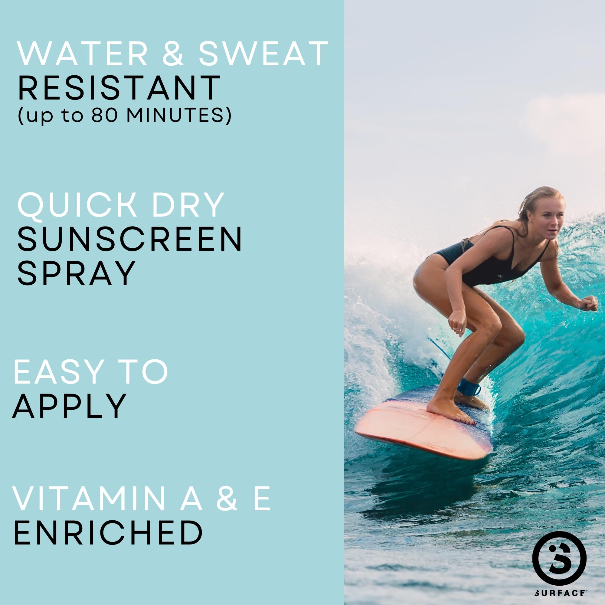 SPF 50 broad-spectrum application from Surface for outdoor use
