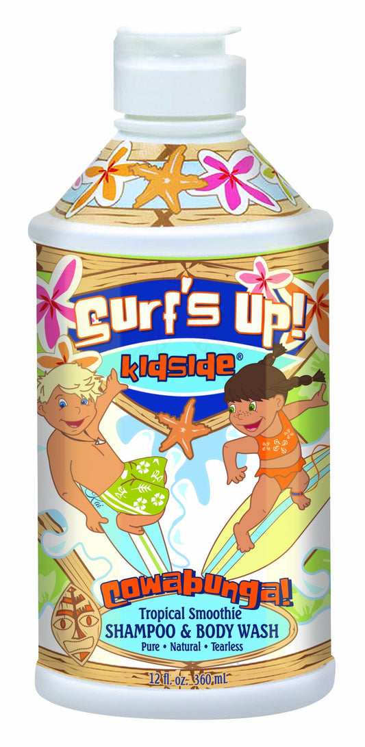 Surf's Up Kidside tropical smoothie tearless shampoo bottle for gentle daily cleansing