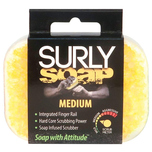 Surly Soap 14055 front view highlighting compact bar and rugged design for tough cleaning on the go.