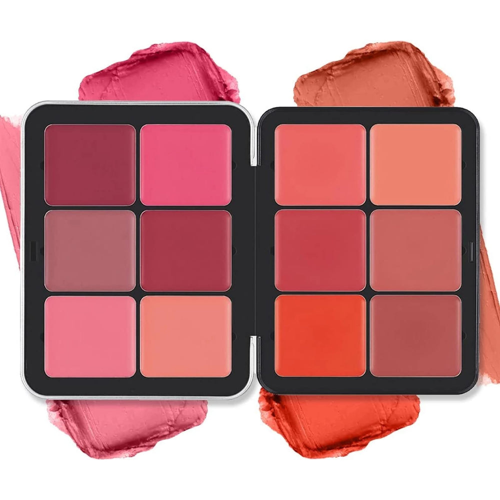 SURORAIN 12-color blush palette swatches for versatile daily looks.