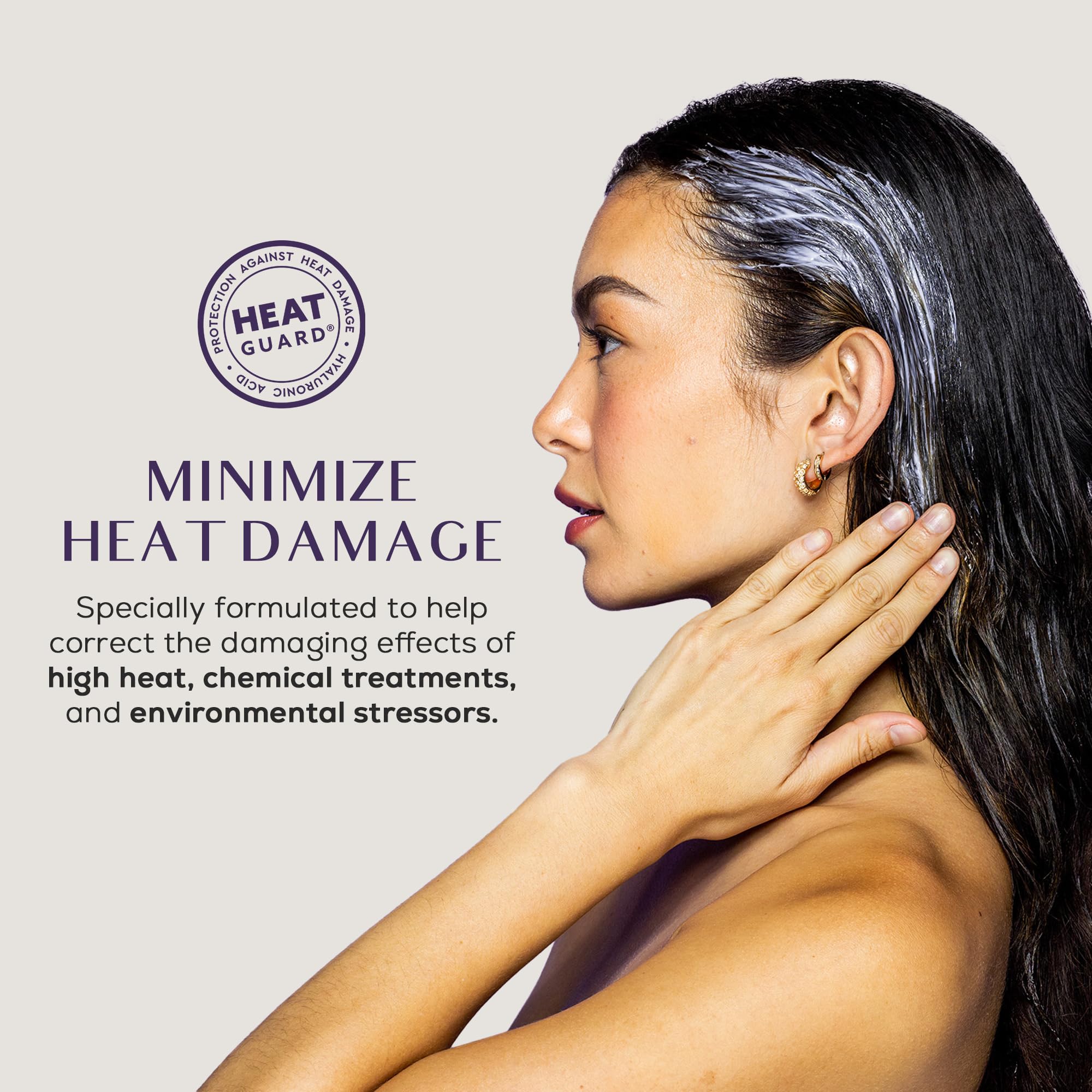 SUTRA Heat Guard Hair Mask application shows easy weekly treatment for renewed strands.