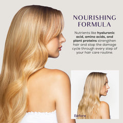 SUTRA hyaluronic acid ingredient highlights deep conditioning hydration for hair resilience.