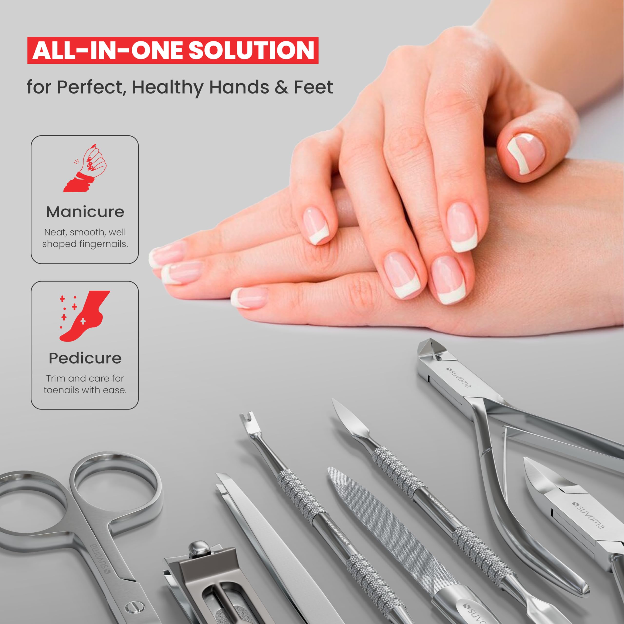 Suvorna nail file twin-sided for even edges during grooming.