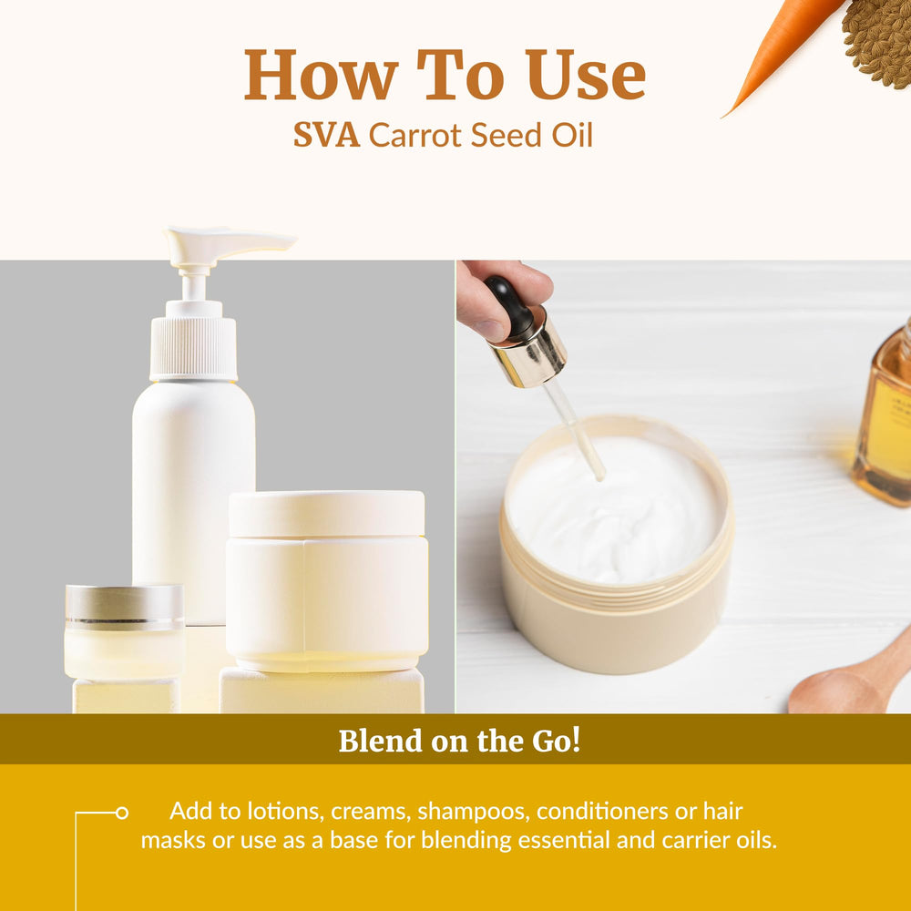 Body care moment using carrot seed oil in lotion.