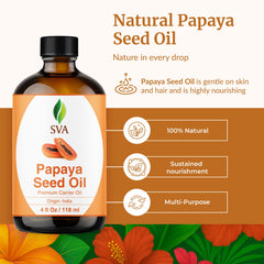Close-up of SVA Organics Papaya Seed Oil dropper for easy application.