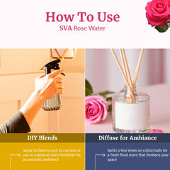 SVA Rose Water bath splash – enhances bathwater with a refreshing aroma.