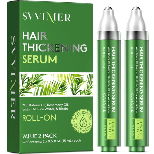Svvimer hair growth serum roll-on bottle for targeted thinning-area care.