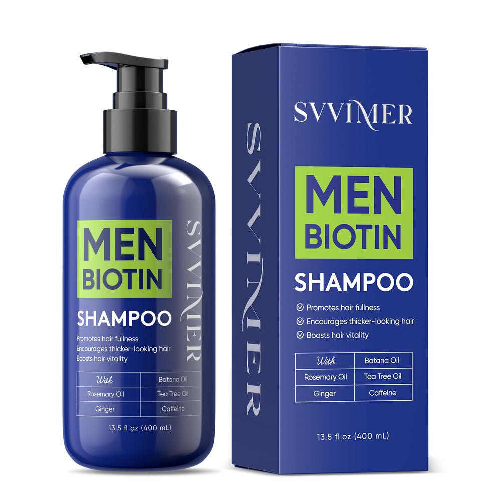 Svvimer Hair Growth Shampoo bottle front showing premium design for daily fuller-looking hair.