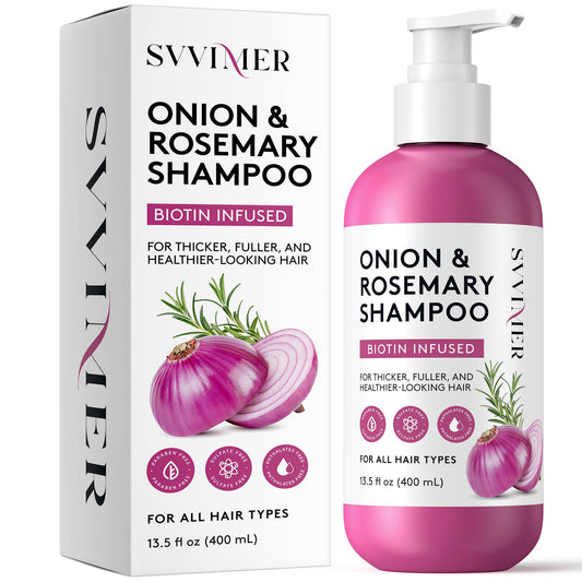 Svvimer shampoo bottle front view highlighting daily cleansing benefits