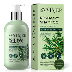 Svvimer Rosemary Hair Growth Shampoo bottle front promoting fuller-looking hair