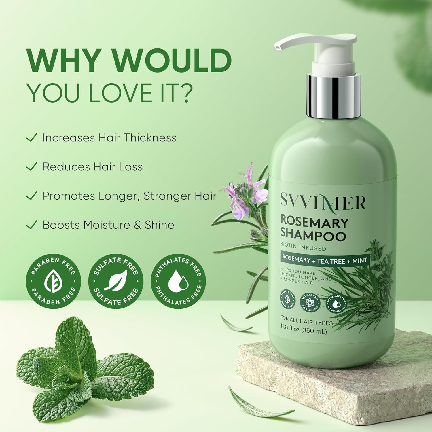 Svvimer shampoo application on scalp demonstrates cleansing and strengthening