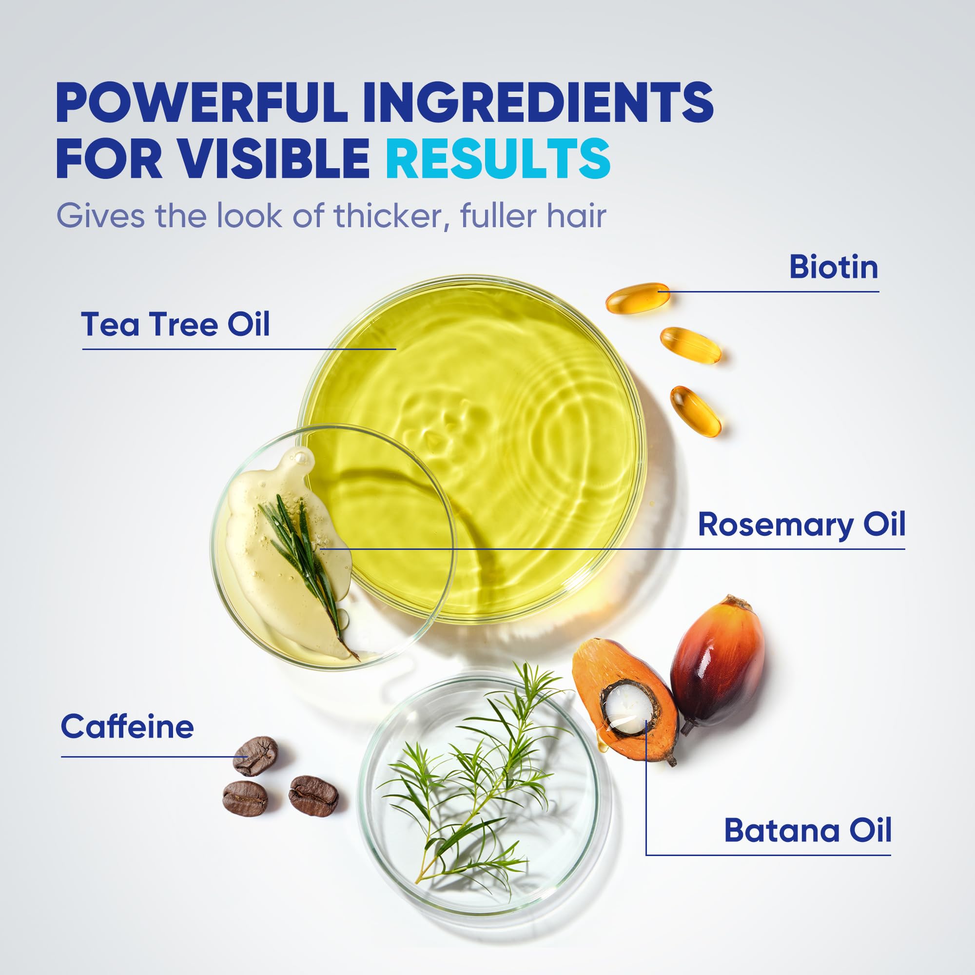 Close-up of rosemary and tea tree oil ingredients in Svvimer conditioner.