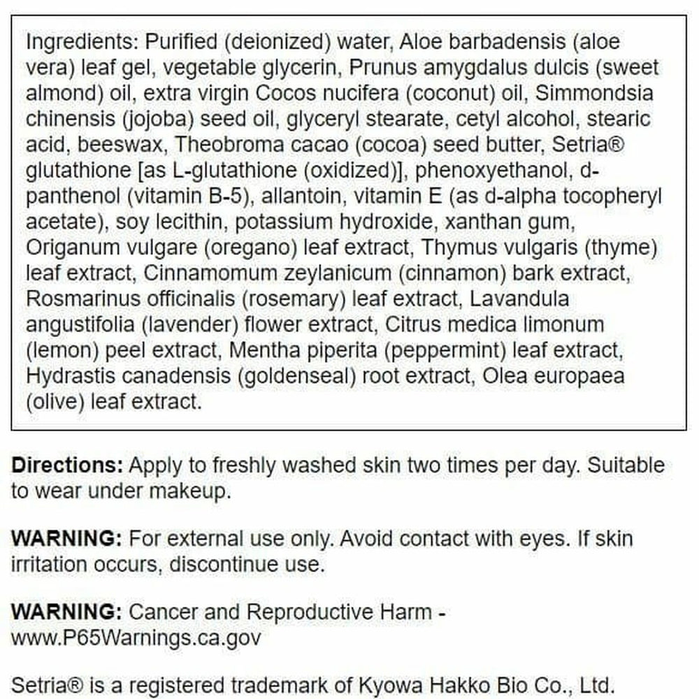 Swanson L-Glutathione Cream texture swatch, lightweight hydration for smooth skin
