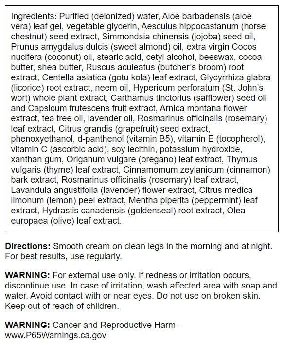 Swanson Leg Vein Essentials Cream application showing easy, soothing leg care