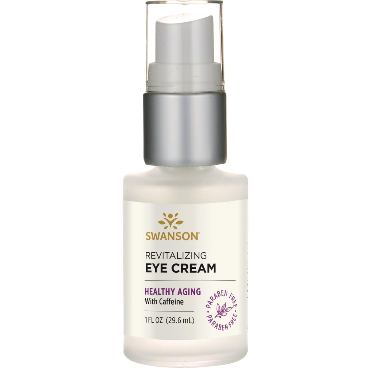 Swanson Revitalizing Eye Cream with Caffeine jar closeup for a refreshed under-eye look