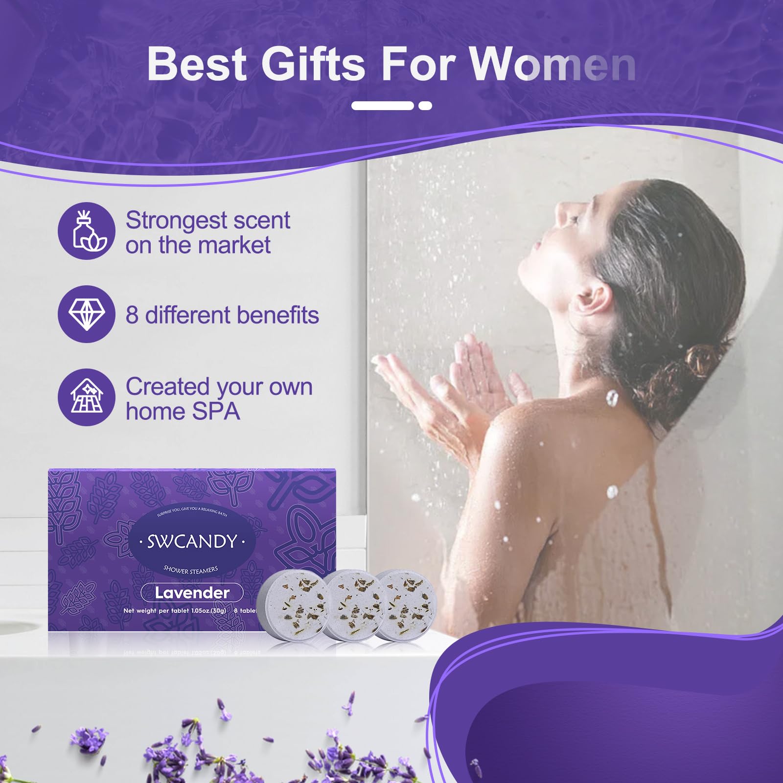 SWCANDY lavender steamers travel-friendly pack enables spa moments anywhere.