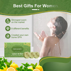 SWCANDY Lemon Mint bath-steamer travel kit for on-the-go spa moments.