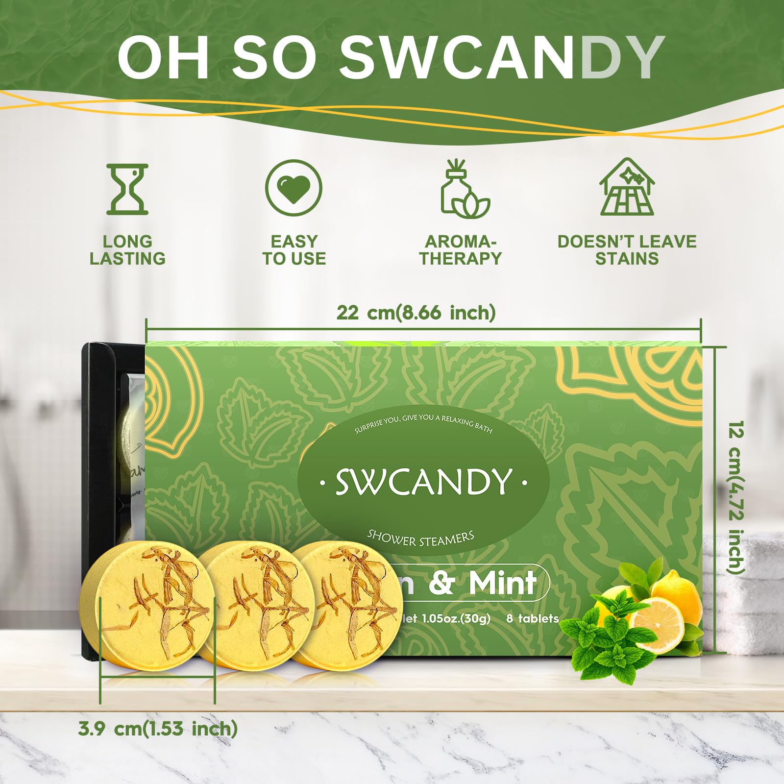 SWCANDY Lemon Mint gift box, perfect for birthdays or holidays.